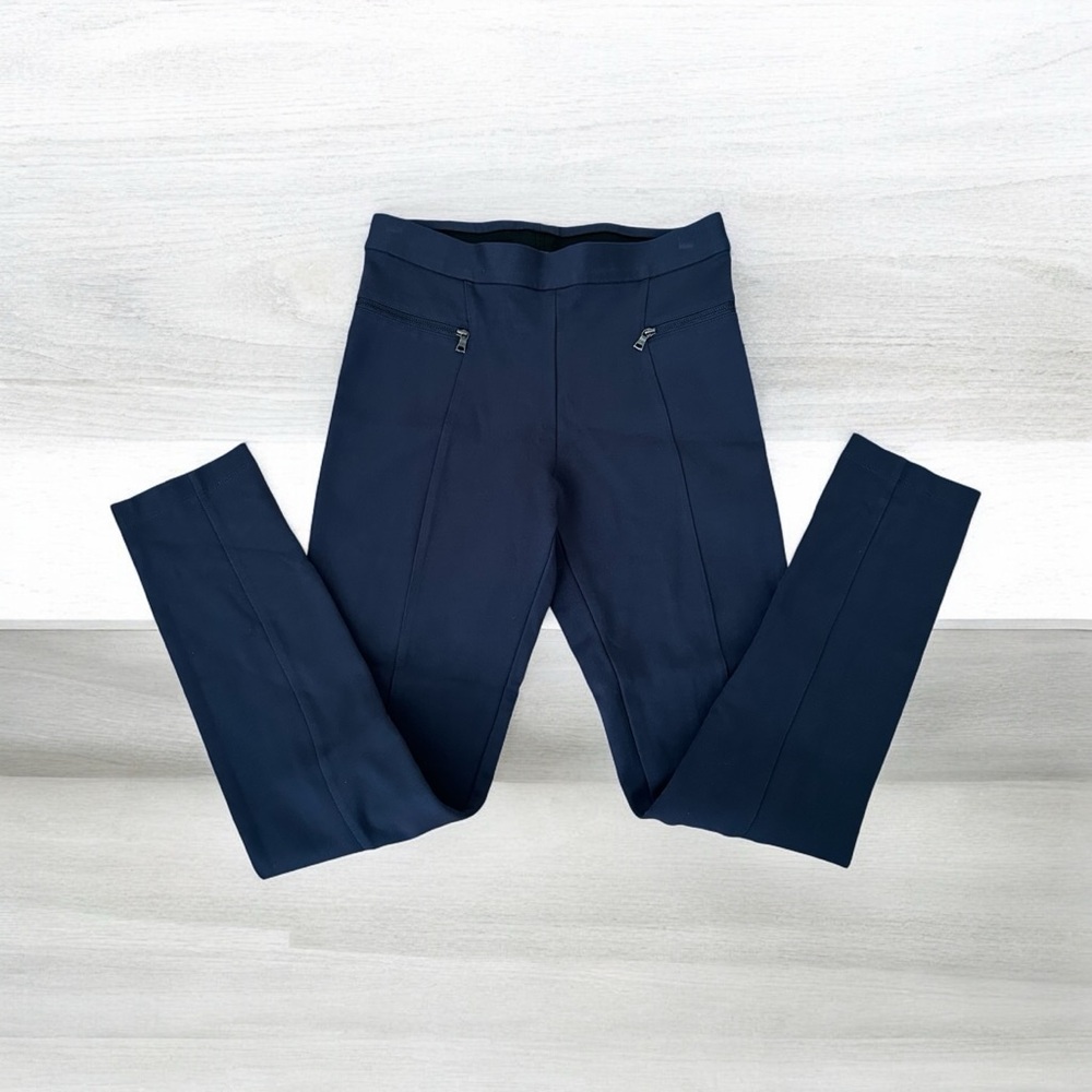 BCBGMAXAZRA Women’s Legging Pants With Zipper Detail Navy Blue Size S